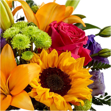 Cargar imagen en el visor de la galería, Bouquet Cumpleaños Girasoles Rosas Lirios 24H Bogotá | Días Felices Entrega Inmediata