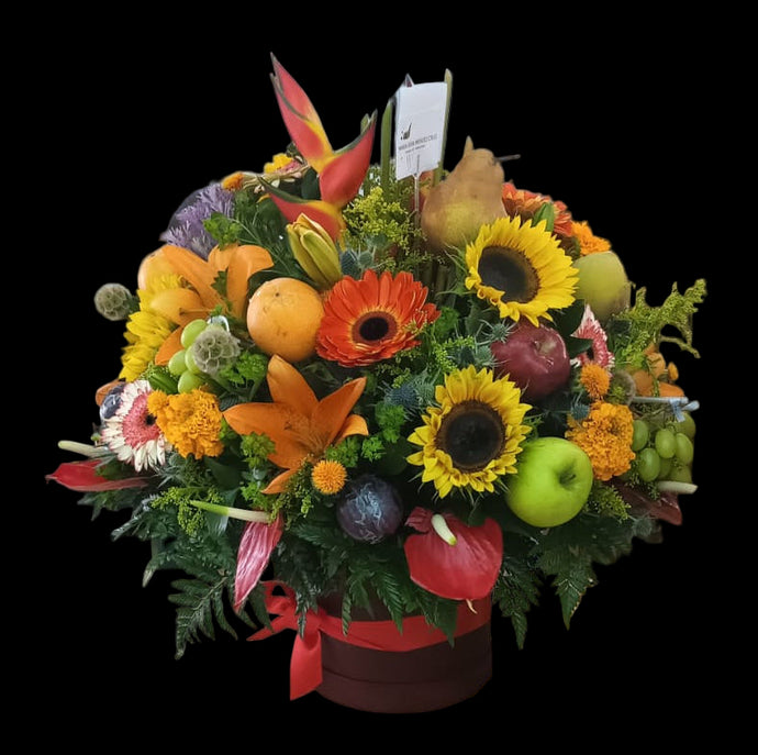 Flores y Frutas a Domicilio Bogotá 24 Horas | Frutero con Flores Tropicales