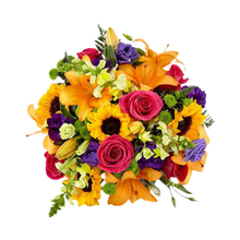 Cargar imagen en el visor de la galería, Bouquet Cumpleaños Girasoles Rosas Lirios 24H Bogotá | Días Felices Entrega Inmediata