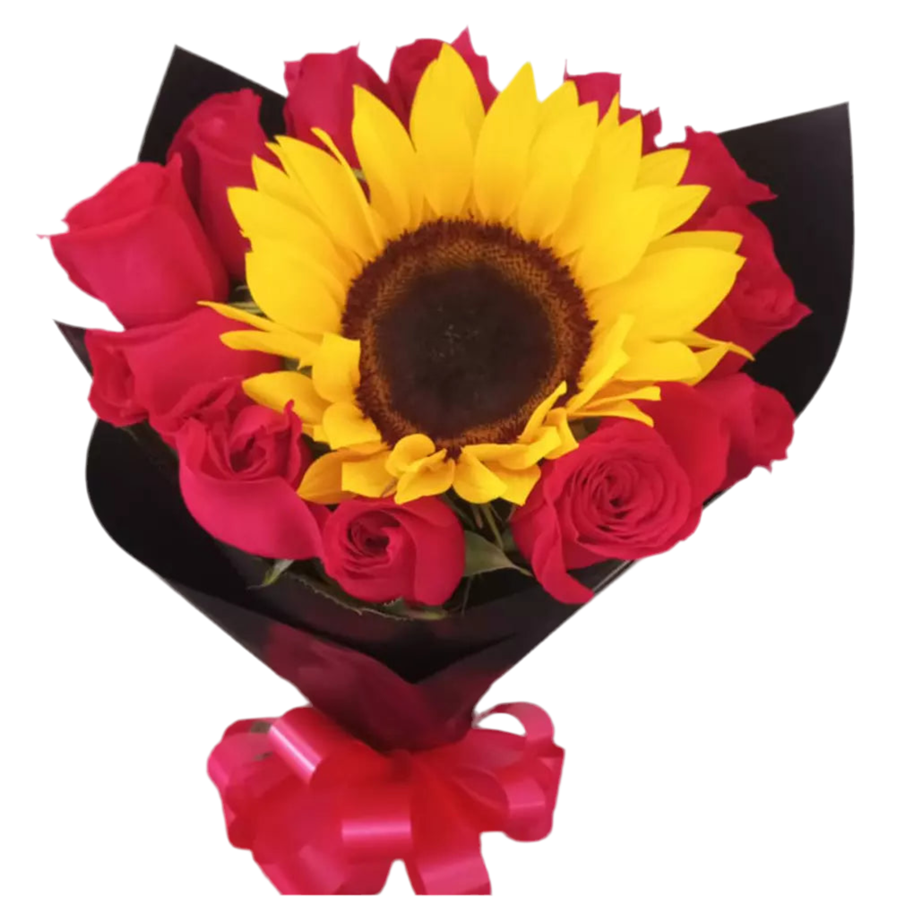 Bouquet Audaz - Ramo Girasoles y Rosas Explosión Color Bogotá