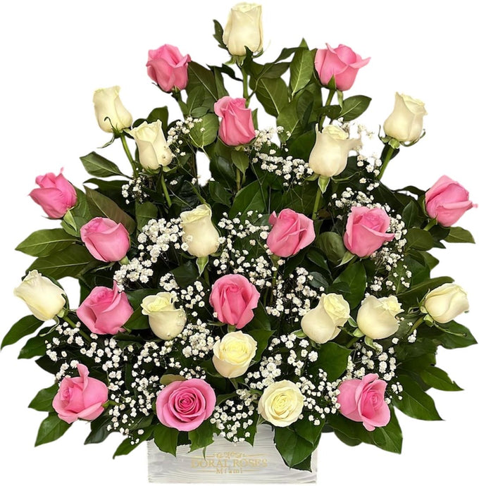 24 Rosas Rosadas y Blancas Bogotá | Entrega 24H