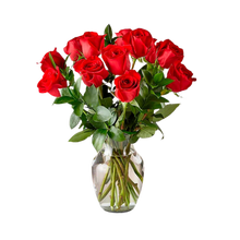 Load image into Gallery viewer, red roses with vase