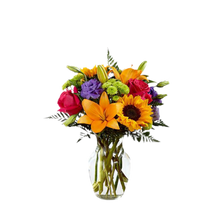 Cargar imagen en el visor de la galería, Bouquet Cumpleaños Girasoles Rosas Lirios 24H Bogotá | Días Felices Entrega Inmediata