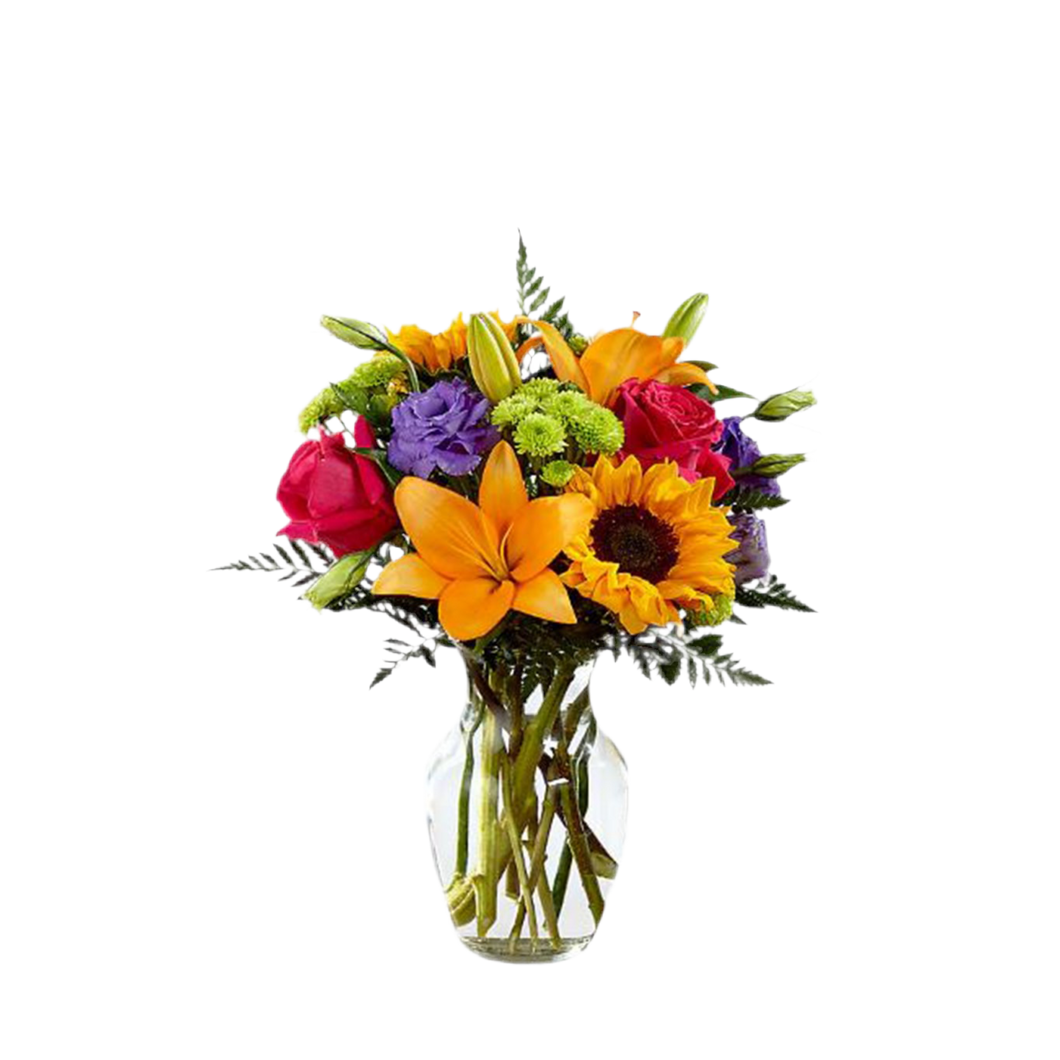 Bouquet Cumpleaños Girasoles Rosas Lirios 24H Bogotá | Días Felices Entrega Inmediata