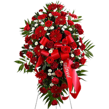 Load image into Gallery viewer, arreglo fúnebre de flores rojas Bogotá