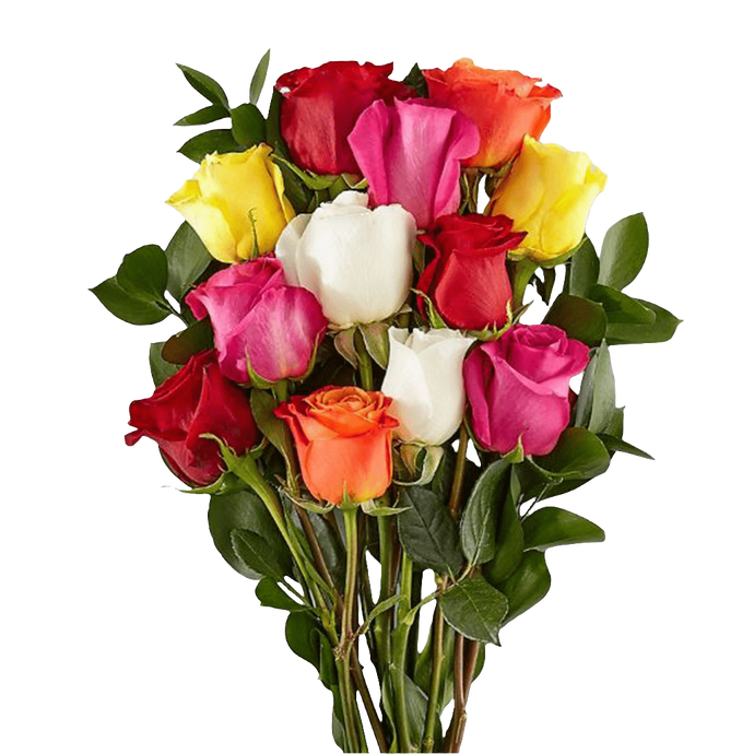 Bouquet Rosas Mixtas - Ramo 12 Rosas Multicolor Bogotá