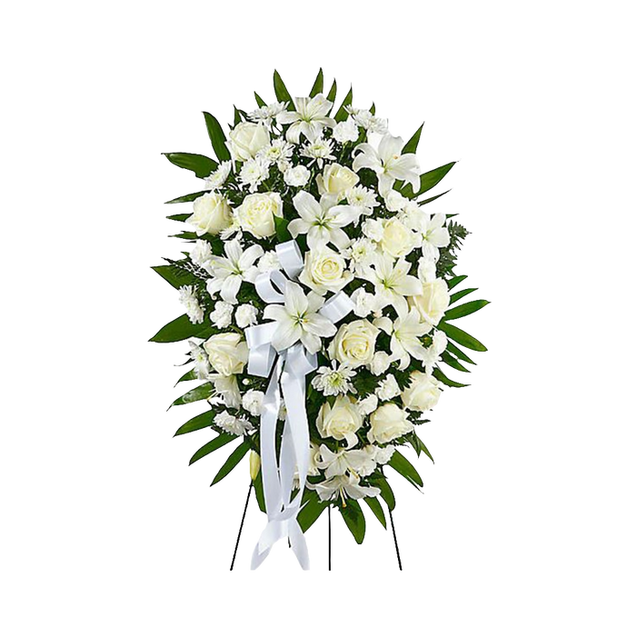 Corona Fúnebre Paz Serenidad 24H Bogotá | Rosas Blancas Lirios Entrega Inmediata