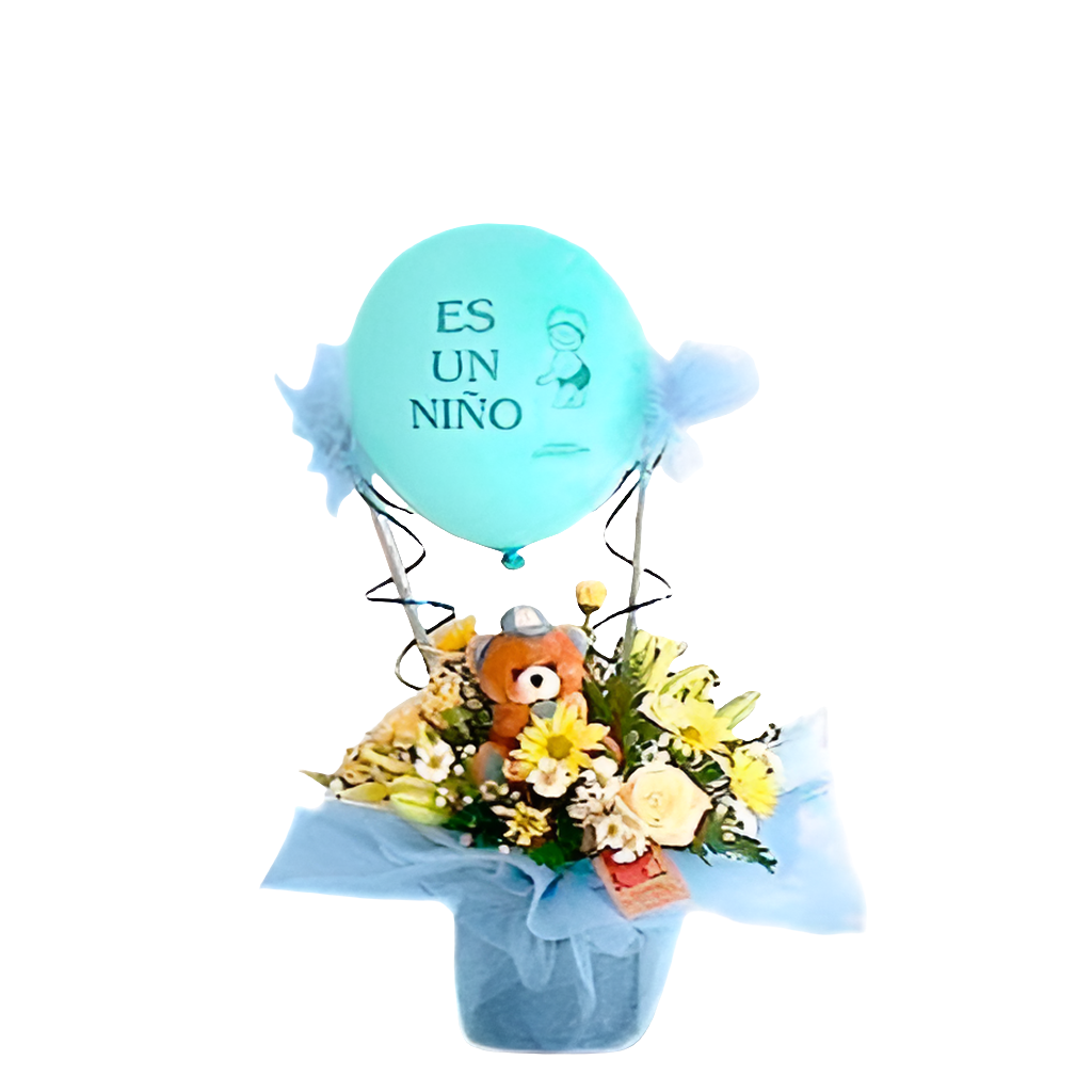 Flores Maternidad Nació Niño 24H Bogotá | Baby Shower Azul Entrega Inmediata