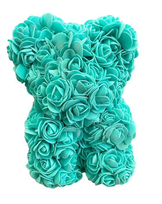 Oso Rosas Azul Agua Marina