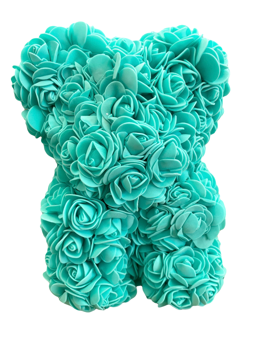 Oso Rosas Azul Agua Marina