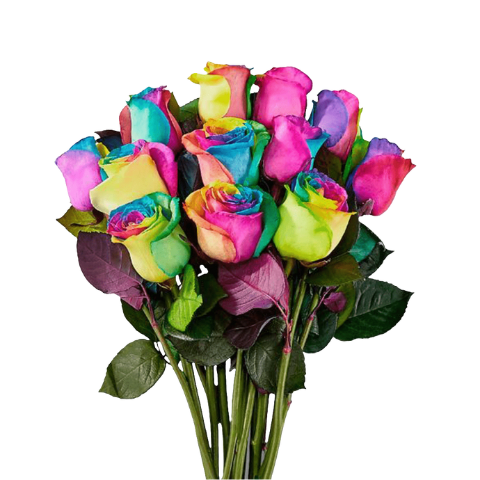 Bouquet Arcoíris - Ramo Rosas Multicolor Celebración Bogotá