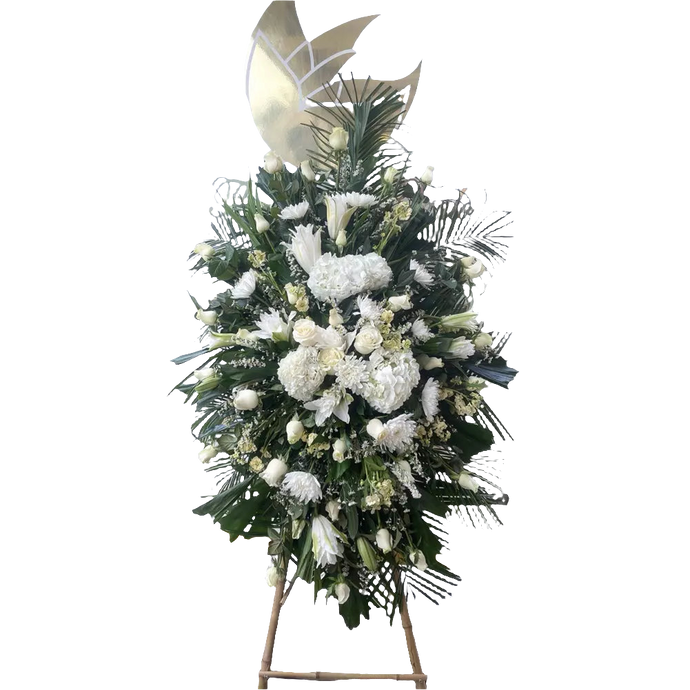 Corona Fúnebre Blanca Pedestal Bogotá | Paz Serenidad