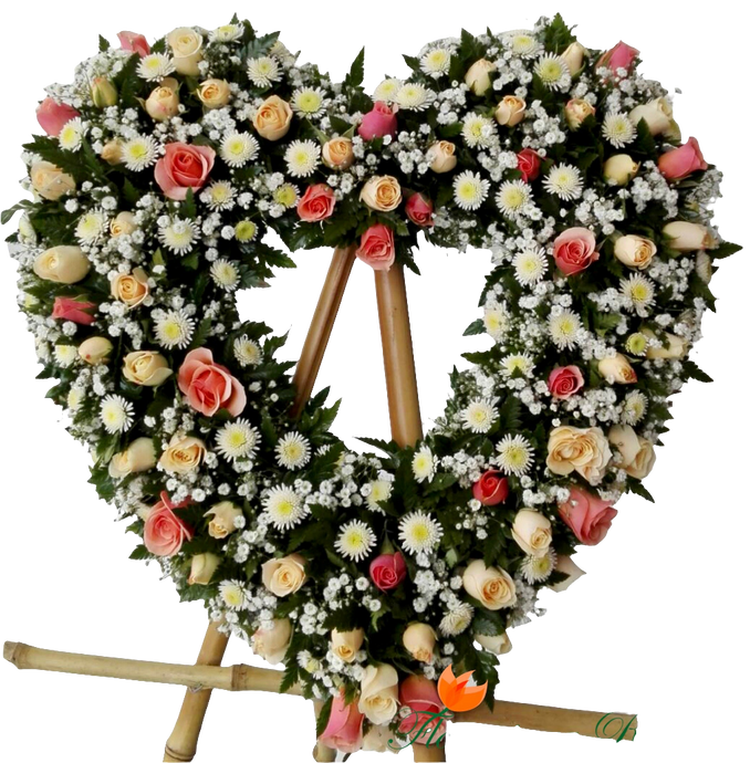 Flores condolencias corazon
