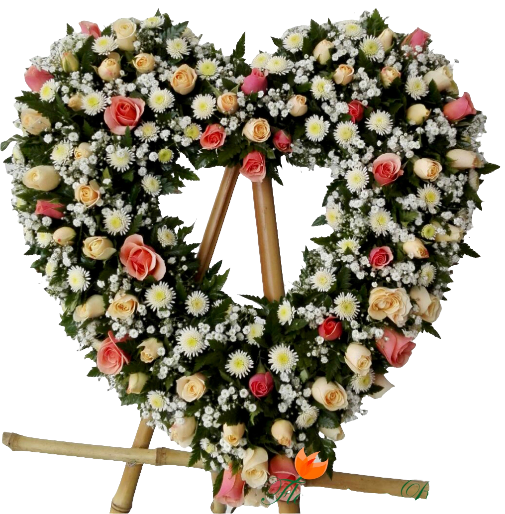 Flores condolencias corazon
