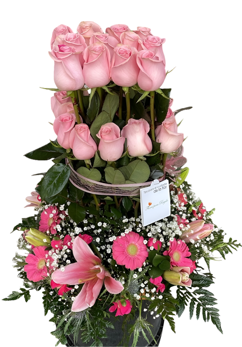 Rosas Rosadas y Lirios - Arreglo Floral Elegante para Mujer | Día de la Madre Bogotá