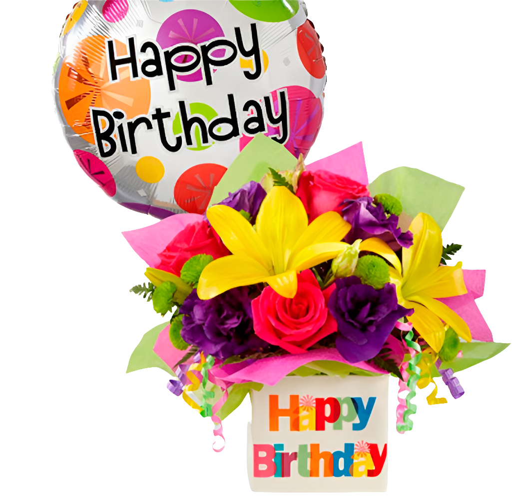 Flores Cumpleaños Globo Felicidades 24H Bogotá | Arreglo Especial Entrega Inmediata