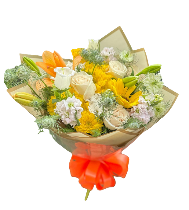 Bouquet Alegría - Ramo Flores Amarillas Pastel Felicidad Bogotá