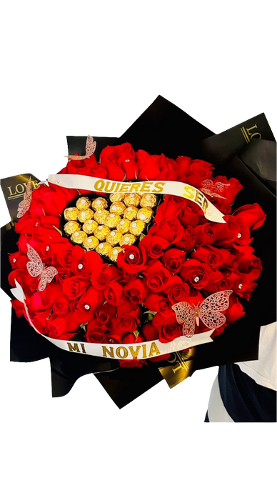 Positivo - Bouquet 100 Rosas Rojas Premium | Amor Apasionado y Positividad Bogotá