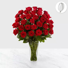 Cargar imagen en el visor de la galería, Vista frontal, tamaño 36 rosas. Celebra tu aniversario con Colosal Rosas Aniversario. Con hermosas rosas rojas, podrás expresar todo tu amor y cariño hacia tu pareja en este día tan especial.