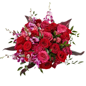 Tamaño mediano, vista desde arriba. ¡Celebre con estilo con nuestro hermoso arreglo de flores Eficiente Flores! Con rosas y flores elegantes, este arreglo no solo es elegante, sino también eficiente en transmitir sus sentimientos. Floristería Flores Para Regalo, domicilios en Bogotá