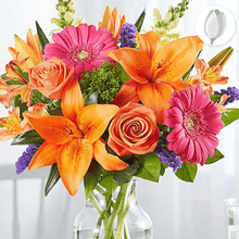 Load image into Gallery viewer, Vibrante arreglo floral, Cumpleaños Arreglo de flores, Flores para regalo y Flores 24 horas