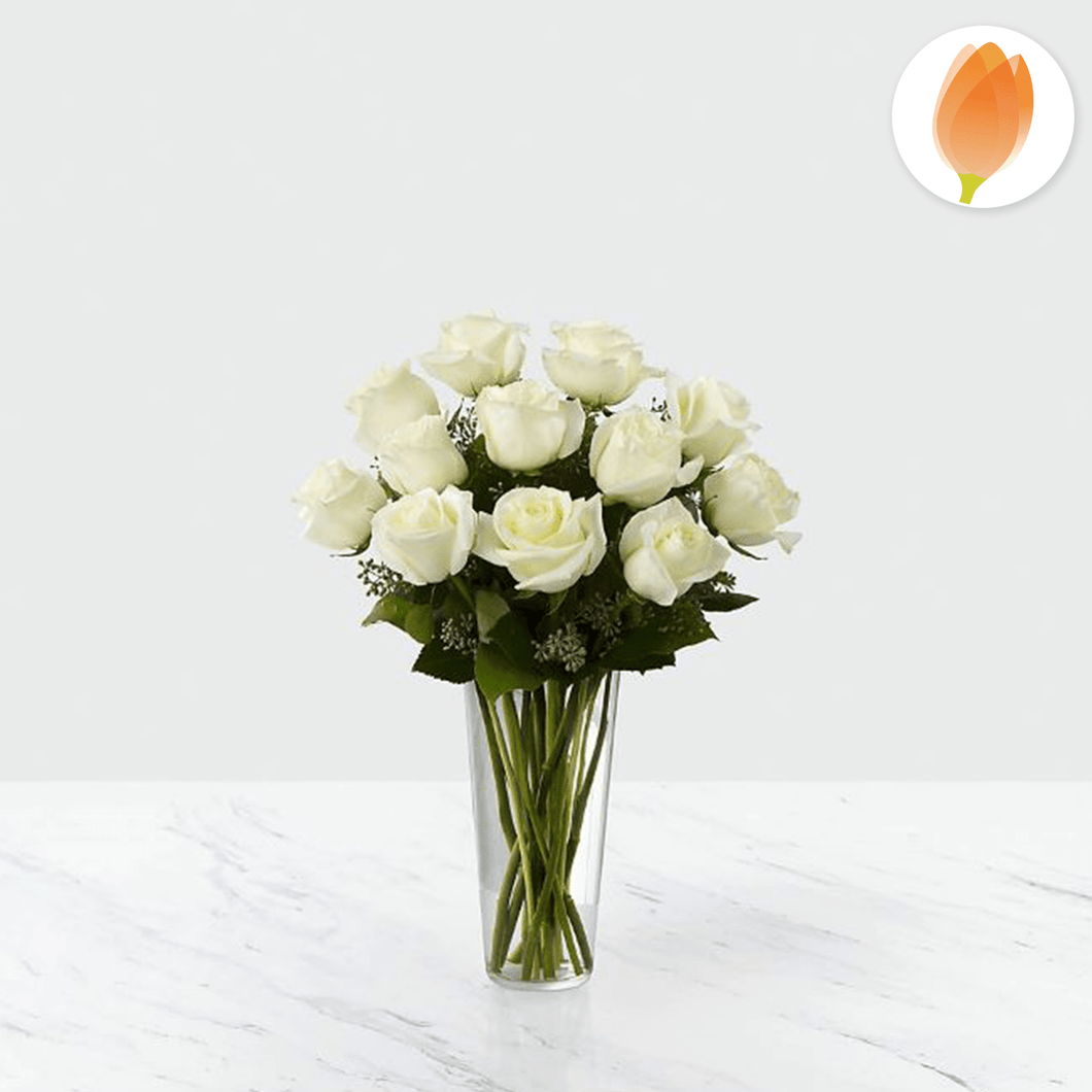 Rosas Blancas Arreglo de flores, envía flores a Colombia desde USA, Flores para regalo y Flores 24 horas