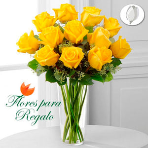 Rosas Amarillas en Jarron x 12 o 24 Flores 24 Horas - Flores 24 Horas