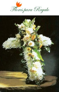 Cruz Funebre Flores - Flores 24 Horas