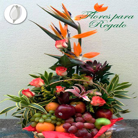 como hacer canasta de flores de frutas