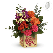 Cargar imagen en el visor de la galería, Ramo de cumpleaños brillante, Cumpleaños Arreglo de flores, Flores para regalo y Flores 24 horas
