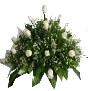 Arreglo Funebre Rosas Blancas - Flores 24 Horas