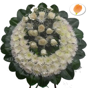 Corona Funebre Flores Blancas - Flores 24 Horas