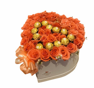 Heart roses and chocolates