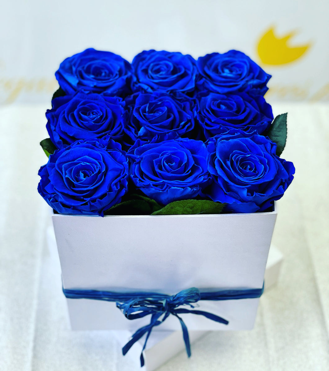 Sueño Dorado Caja Rosas azul